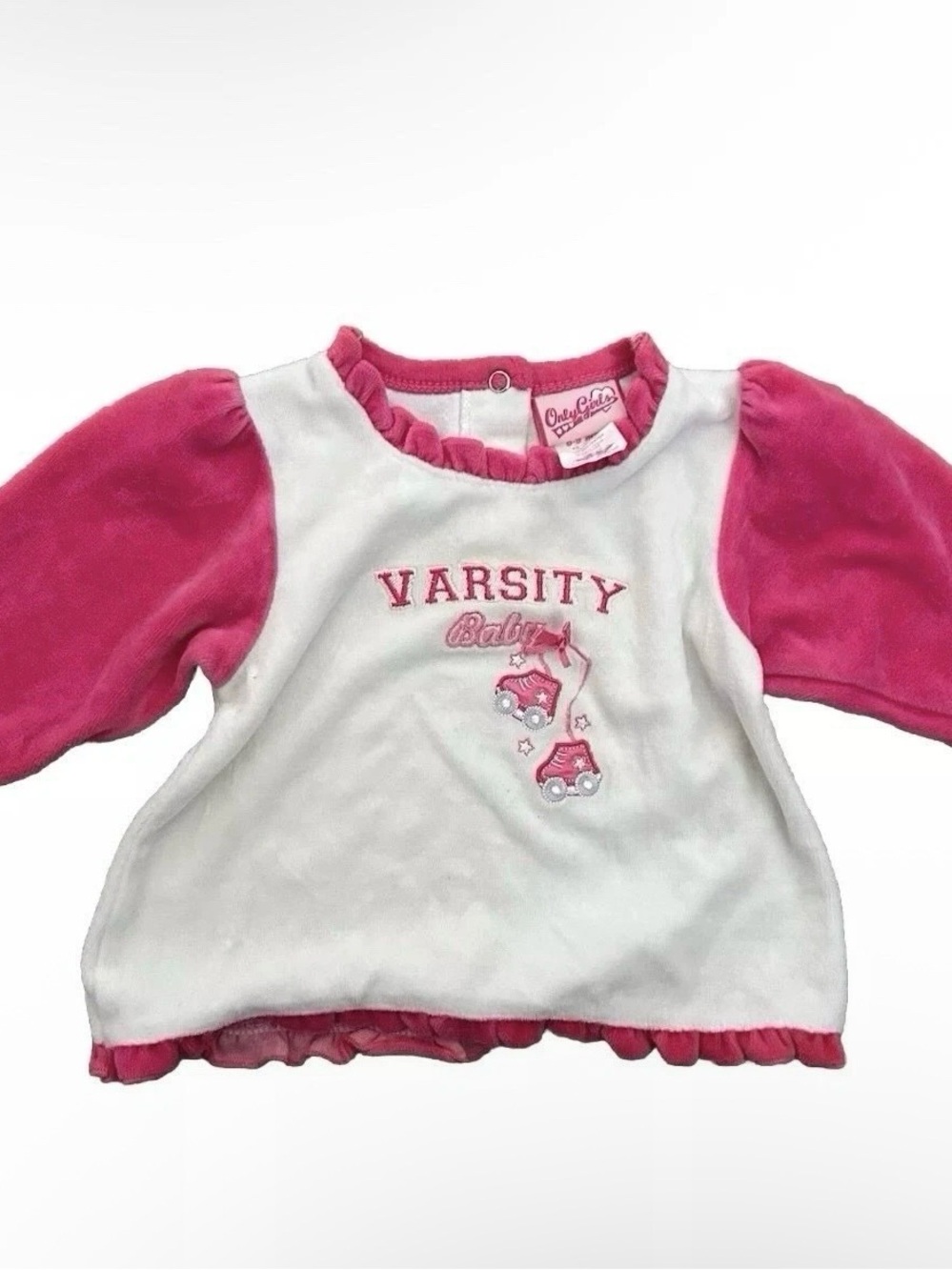 Vintage Only Girls Baby Varsity Crew Neck Sweater Size 6-9 Months